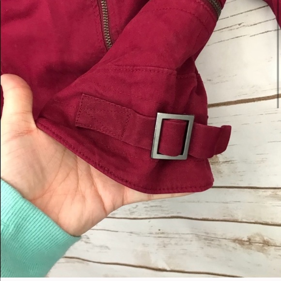 Banana Republic Burgundy Asymmetric Moto Jacket - Picture 3 of 7